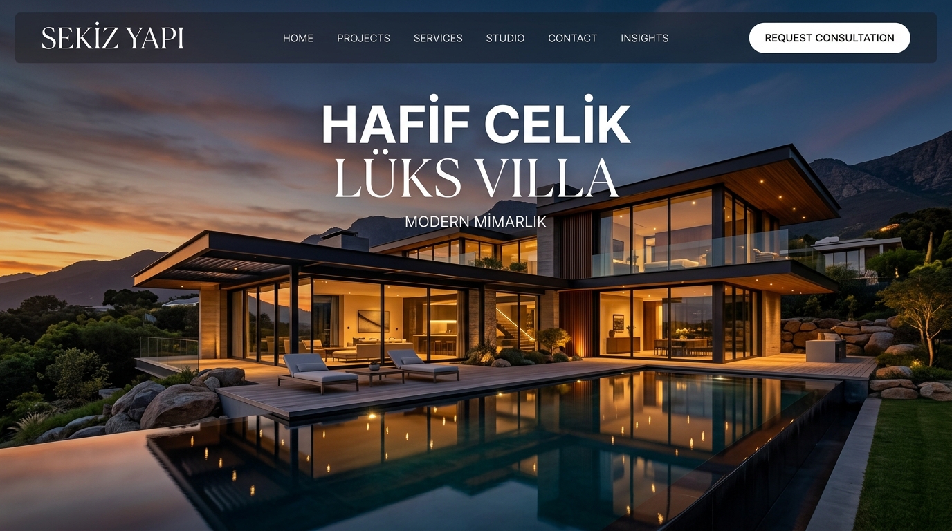 01 / Sinematik Koyu Bronz Çelik Villa